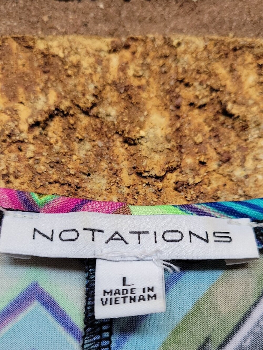 Notations Chevron Print Sleeveless Shift Dress Multicolor Zig Zag Stretch Size L - Picture 2 of 10